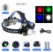 Ліхтари на чоло PLD V9-F-4XPE (RGB), 2x18650, ЗУ 220V/12V, zoom, Box