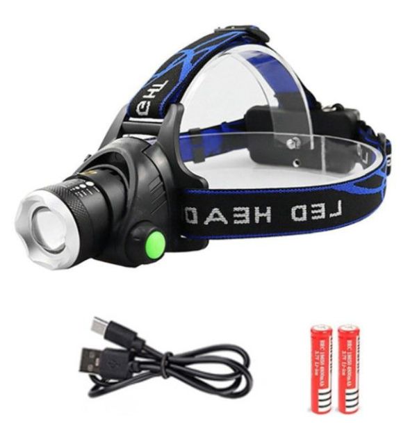 Ліхтари на чоло PLD V9-F-4XPE (RGB), 2x18650, ЗУ 220V/12V, zoom, Box