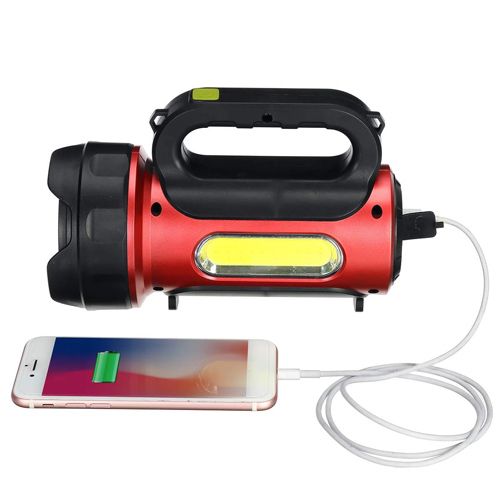 Ліхтар переносний T93-LED+COB(white+red), power bank, Li-Ion акумулятор, сонячна батарея