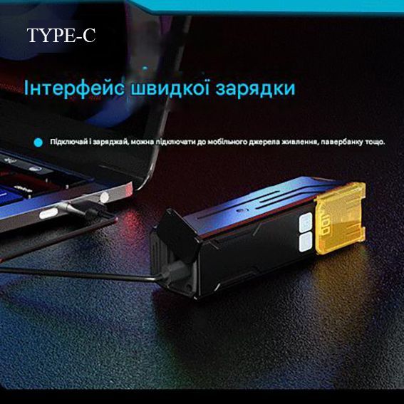 Велофара потужна Q03L, 800LM, Li-Ion акумулятор, ЗУ Type-C