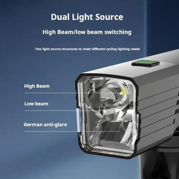 Велоліхтар BL-2024-4-XPG, індикація заряду, Waterproof, Li-Ion акумулятор, ЗУ Type-C