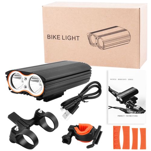 Велоліхтар LR-Y2Pro-2T6 DUAL MEGALIGHT, ALUMINUM, 2 кріплення, індикатор заряду, Waterproof