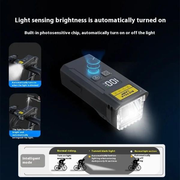 Велофонарь Q091  з сигналом, 250 LM, Li-Ion акумулятор, USB-Type-C, індикація заряду