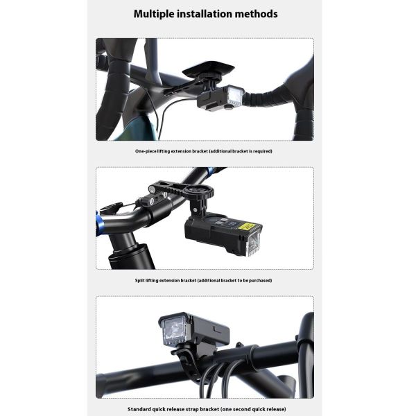 Велофонарь Q091  з сигналом, 250 LM, Li-Ion акумулятор, USB-Type-C, індикація заряду