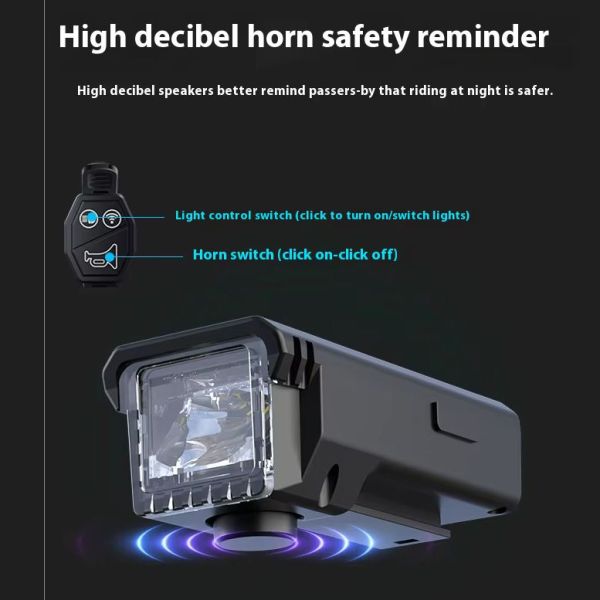 Велофонарь Q091  з сигналом, 250 LM, Li-Ion акумулятор, USB-Type-C, індикація заряду