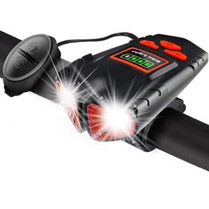 Велодзвінок + фара 580-2T6, 120 LUMEN, виносна кнопка, ЗУ micro USB