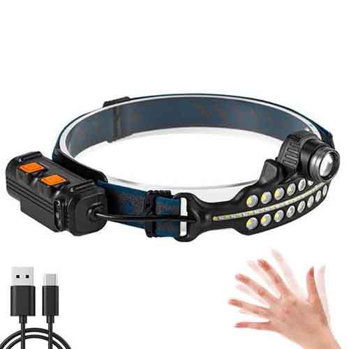 Ліхтар налобний BL-W690-LTS+SMD (white+red), Motion Sensor, Li-Ion акумулятор, zoom, ЗУ Type-C, Box