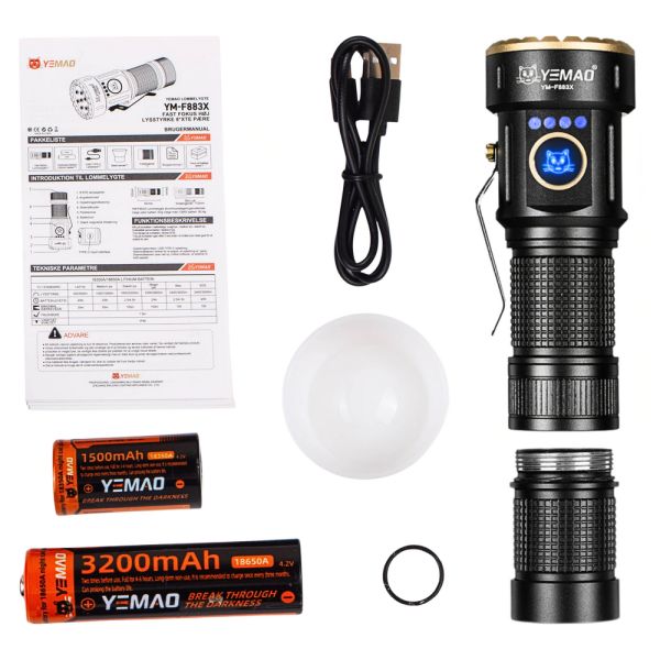Ліхтарик тактичний YEMAO YM-А60, 1200LM, акумулятор 18650 (3200 mAh)