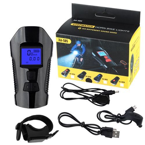 Велосипедний сигнал + спідометр + велофара XA-585-T6+2LED