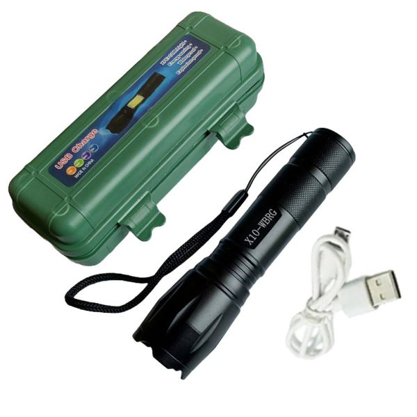 Ліхтар X10-4XPE LED(WHITE+RED+BLUE+GREEN)