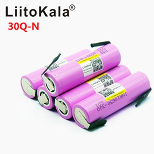 Аккумулятор 18650, LiitoKala 30Q-N, 3000mAh, с контактами под пайку