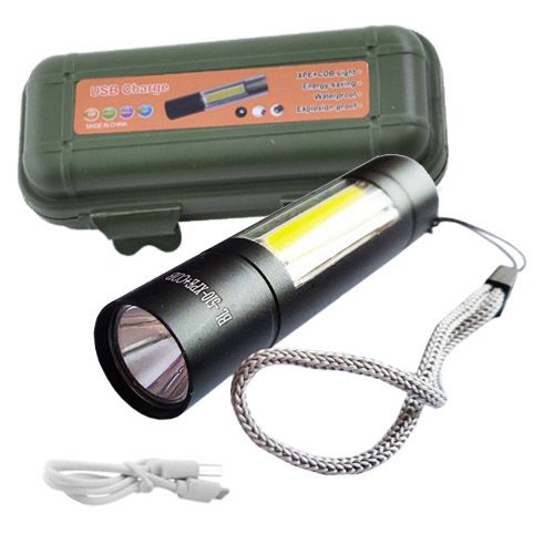 Фонарь BL-510/1501-XPE+COB, ЗУ mircoUSB, встроенный аккумулятор