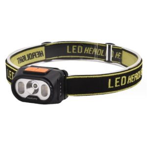 Ліхтарик на чоло Bailong 2303-XPE+4SMD(yellow+red), Motion Sensor, Li-Ion акум., ЗУ Type-C
