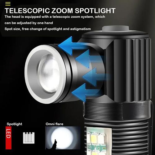 Фонарь XBL SY-2209-Р50+18SMD(RGB), Li-Ion, ЗУ USB, zoom, Box