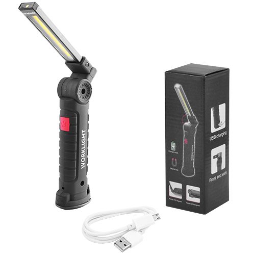 Ліхтарик туристичний WORKLIGHT-W52-SMD+COB (white+red), Li-Ion аккум., поворот180º+180º, магнит