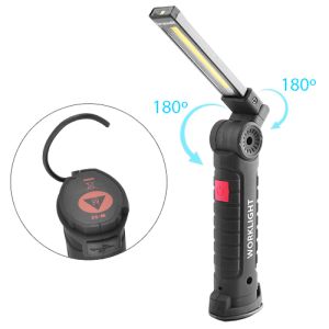 Ліхтарик туристичний WORKLIGHT W51-SMD+COB (white+red), Li-Ion аккум., поворот180º+180º, магнит