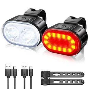 Велоліхтар зі стопом ZH-078-2LED, waterproof, ЗУ microUSB