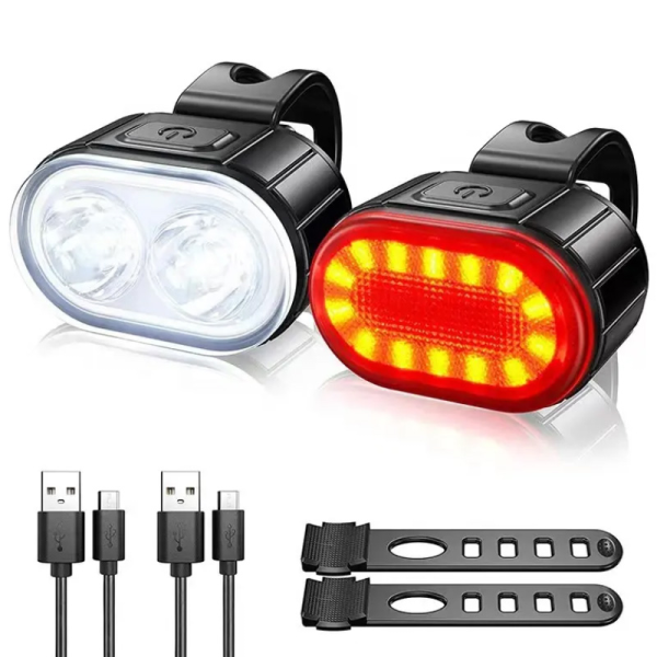 Велоліхтар зі стопом ZH-078-2LED, waterproof, ЗУ microUSB