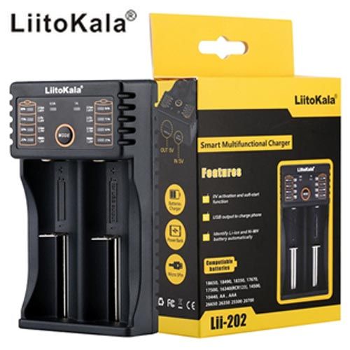 Зарядное устройство LiitoKala Lii-202 универсальное 18650, АА, ААА