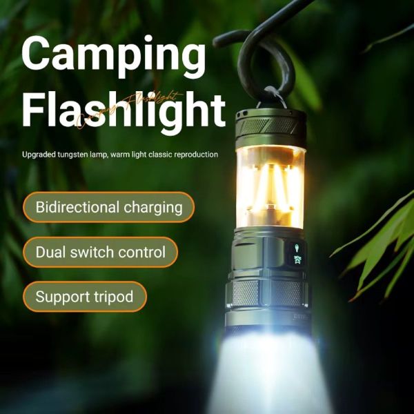 Ліхтар YEMAO YM-A19 9LED з Power Bank, Type-C, гачком та фільтрами