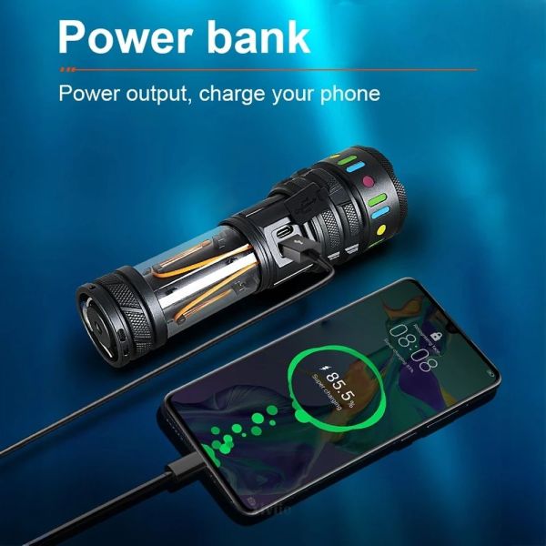 Ліхтар YEMAO YM-A5 TG 30W з Power Bank, Type-C, zoom та функцією лампи
