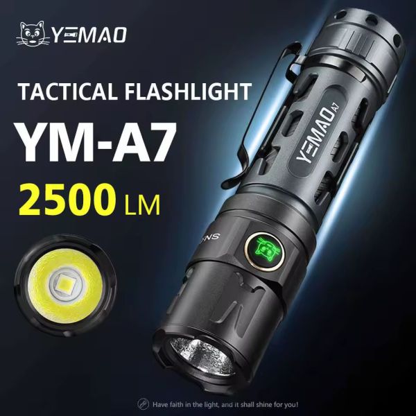 Тактичний ліхтар YEMAO YM-A7, 2200 LM, акумулятор 21700 (5000 mAh)