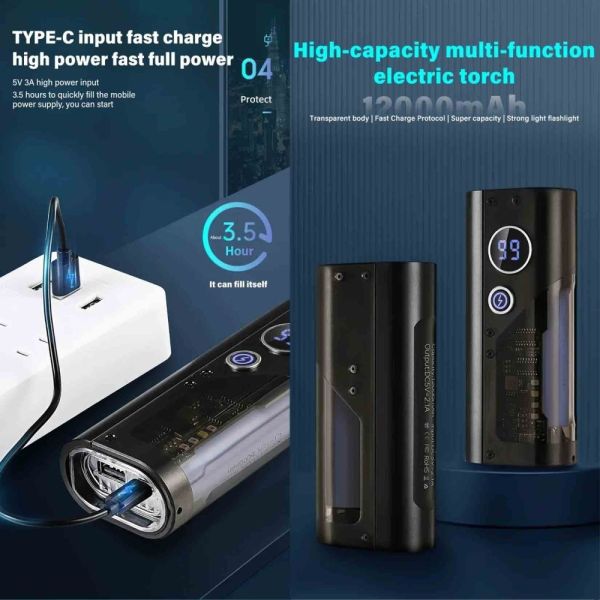 Ліхтар YEMAO YM-B20 Powerbank 12000Mah