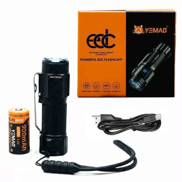 Ліхтар YEMAO F602X — компактний EDC ліхтар 1000 люмен, XHP50, USB-C
