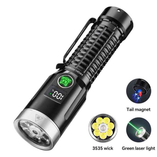 Ліхтар YEMAO YM-F701 7LED+лазер(Green), 1x21700, ЗУ Type-C