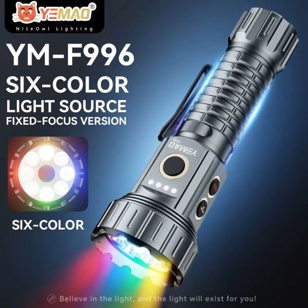 Ліхтар YEMAO YM-F996 — багатофункціональний ліхтар 2000LM з UV