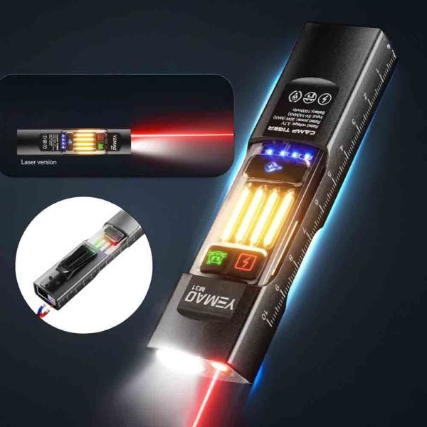Ліхтар YEMAO YM-M31 P50 + лазер + RGB — Type-C, магніт