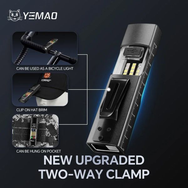 Ліхтар YEMAO YM-M31 P50 + лазер + RGB — Type-C, магніт