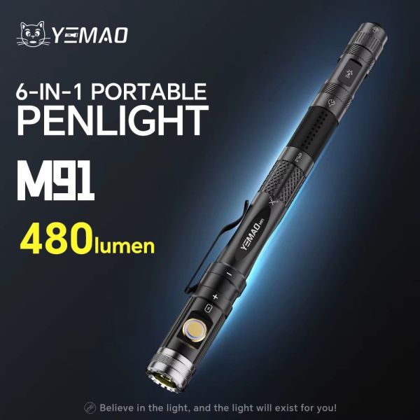 Ліхтар YEMAO YM-M91 мультитул 6-в-1 — Type-C